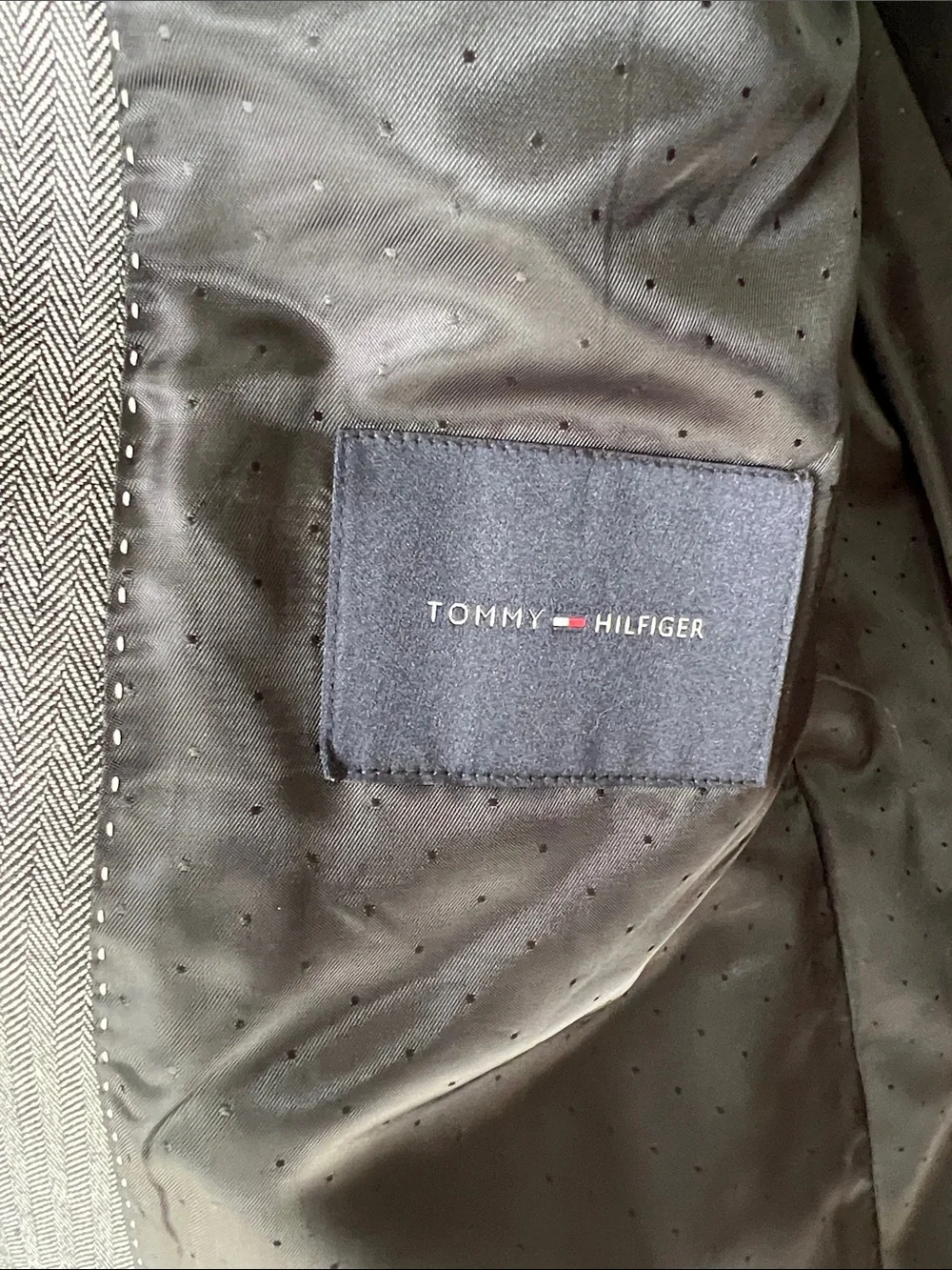 Linen & Cotton Tommy Hilfiger Silver-Cray Herringbone Blazer -